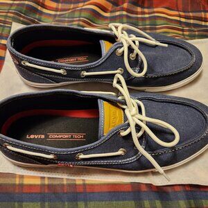 Levi's Mens Boat Shoes Blue Canvas - 11 M